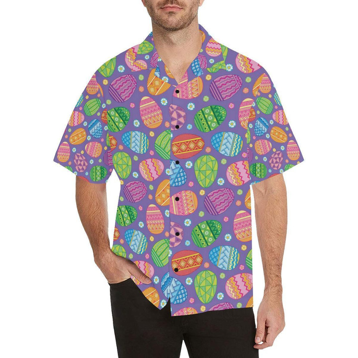 Easter Eggs Pattern Print Design RB0 Beach Summer 3D Hawaiian Shirt