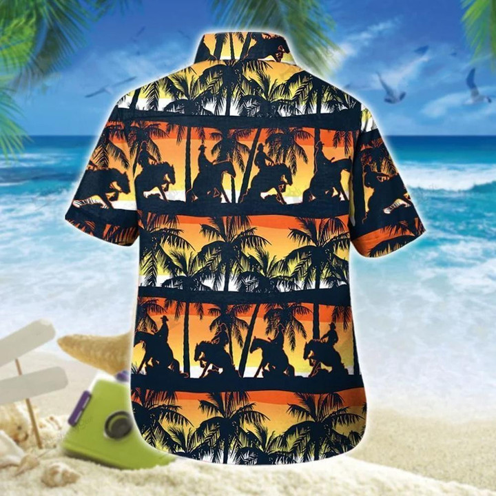 Reining Horse On Beach Dusk Beach Summer 3D Hawaiian Shirt