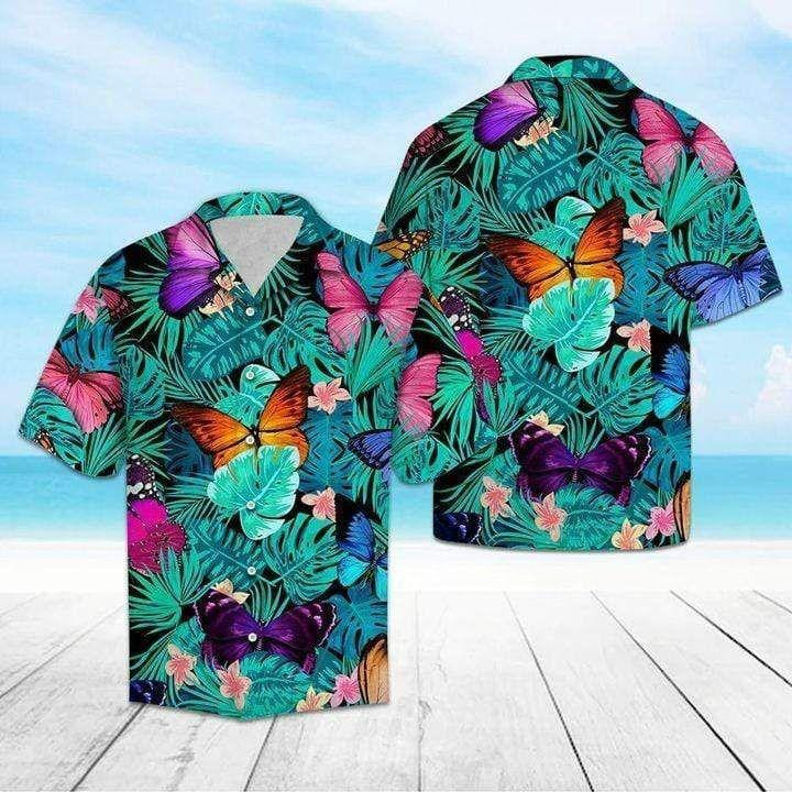 Butterfly Summer Vibe Tropical Beach Summer 3D Hawaiian Shirt