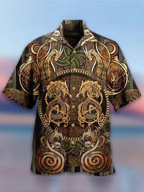 Vintage Dragon Beach Summer 3D Hawaiian Shirt