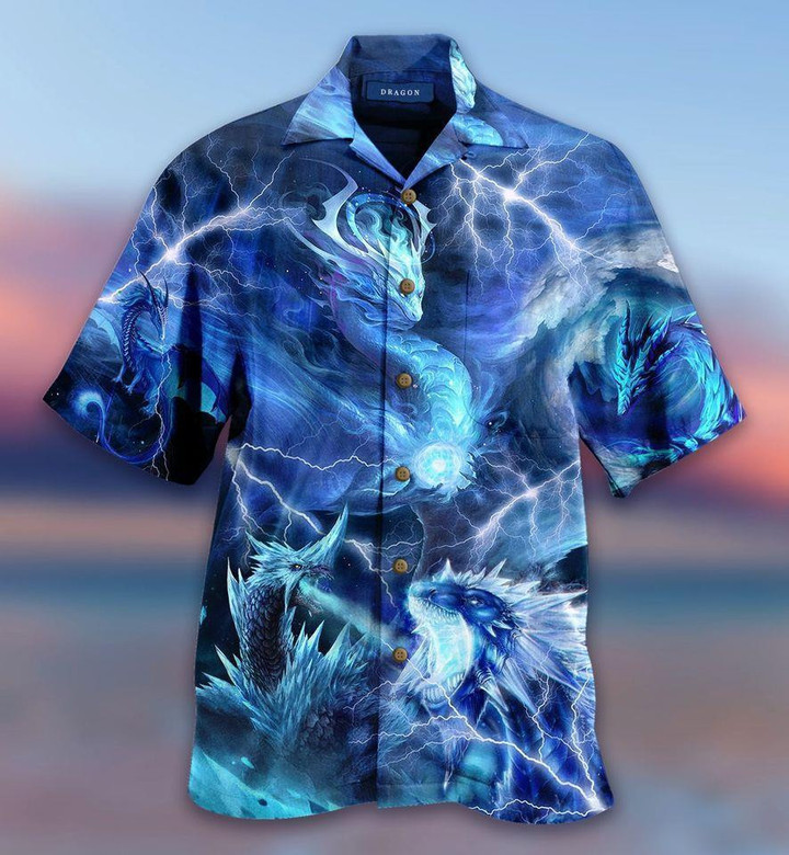 Ice Dragon Art Beach Summer 3D Hawaiian Shirt