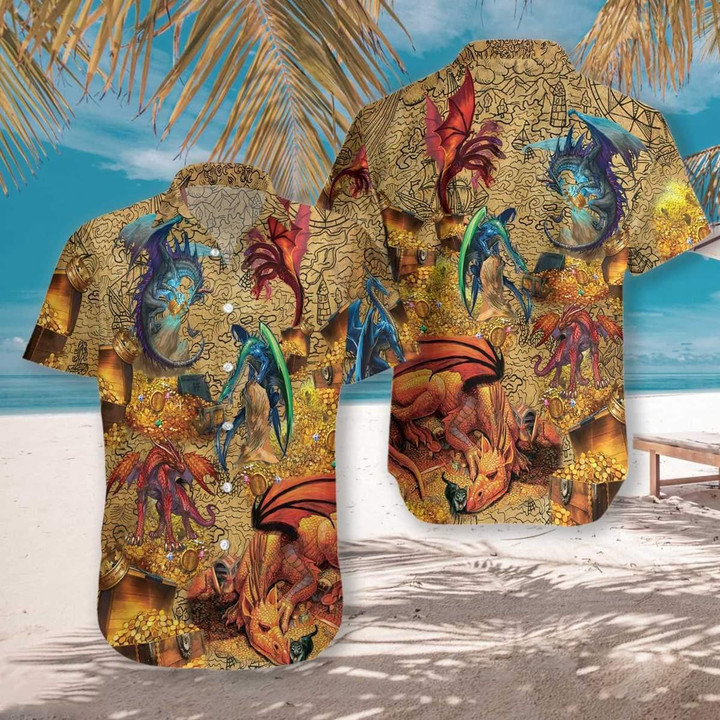 Dragons With Treasure Beach Summer 3D Hawaiian Shirt