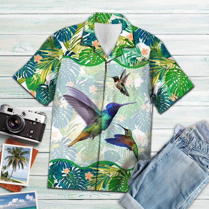 Hummingbird Green Tropical D2407 Beach Summer 3D Hawaiian Shirt
