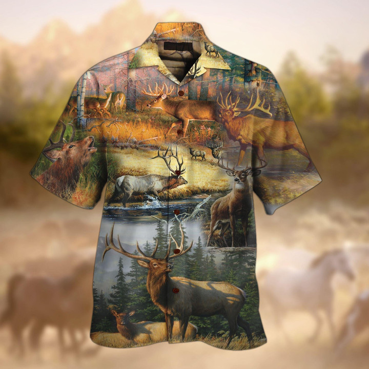 Deer Hunting Beach Summer 3D Hawaiian Shirt