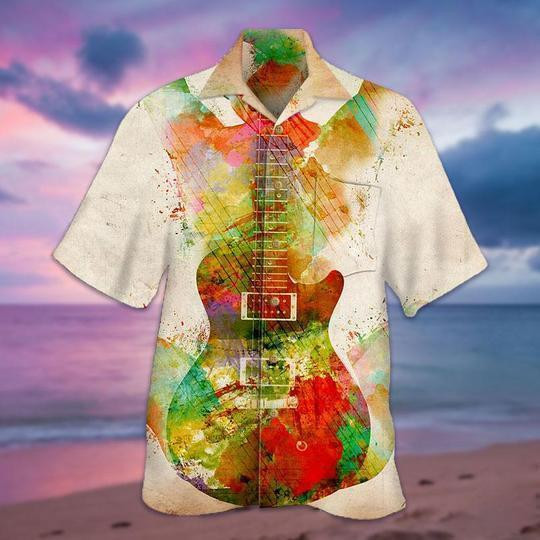 Guitar Girl Beach Summer 3D Hawaiian Shirt
