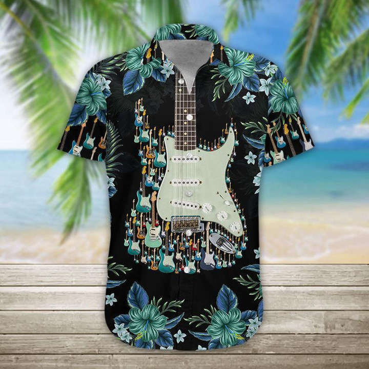 Electric Guitar Unisex Beach Summer 3D Hawaiian Shirt