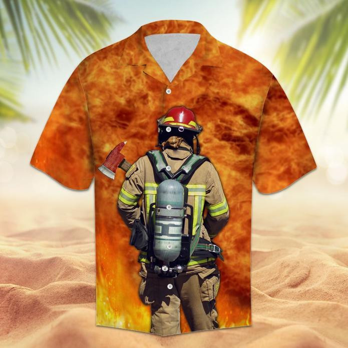 Amazing Firefighter Beach Summer 3D Hawaiian Shirt