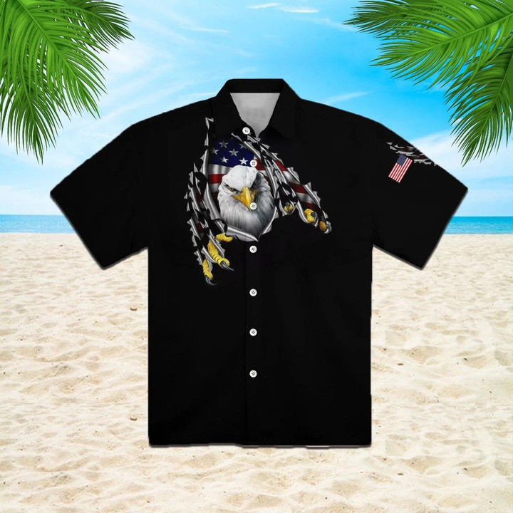 Eagle US Veteran Beach Summer 3D Hawaiian Shirt