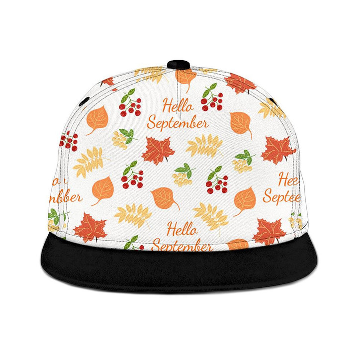 Hello September And Different Autumn Leaves Snapback Hat