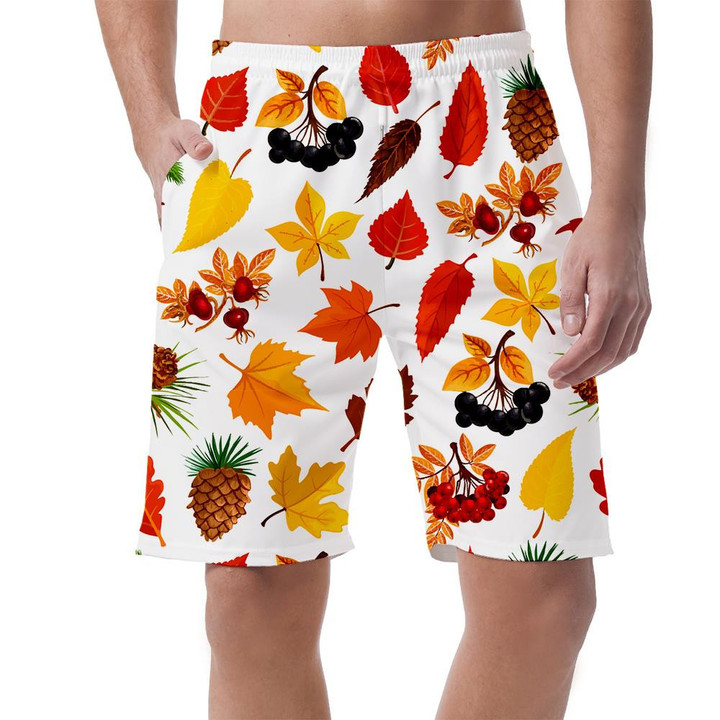 Pine And Fir Cone Maple Leaves Foliage Of Forest Tree Can Be Custom Photo 3D Men's Shorts