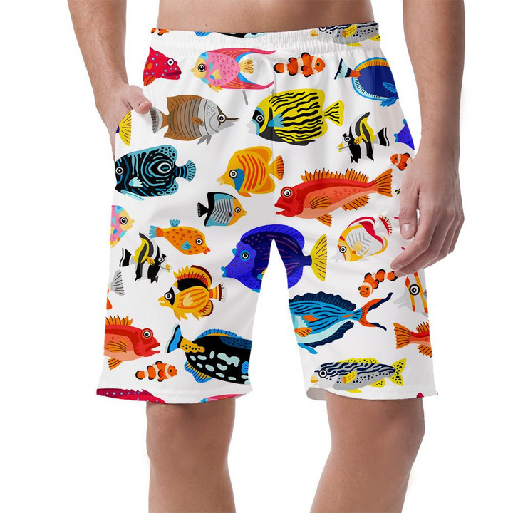 Pattern Of Exotic Tropical Fishes Cartoon Underwater Animals Themed Can Be Custom Photo 3D Men's Shorts