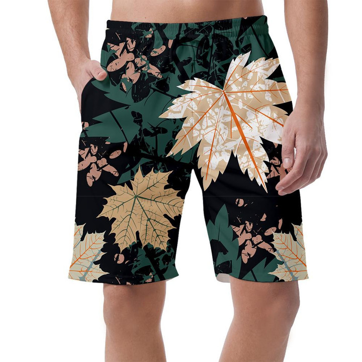 Perfect Silhouette Of Autumn Maple Leaves In Different Colors Can Be Custom Photo 3D Men's Shorts