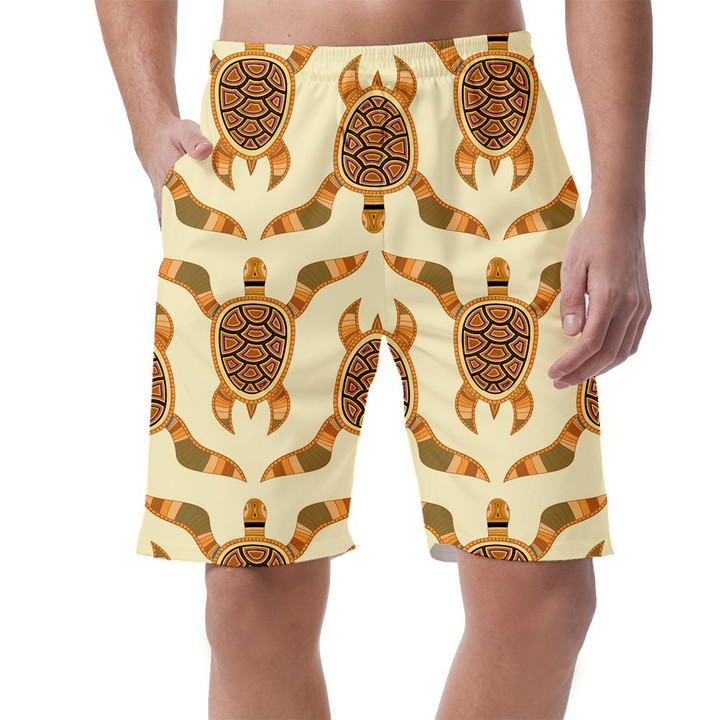 Summer Colored Turtle On Beach Doodle Can Be Custom Photo 3D Men's Shorts