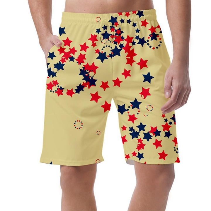 Retro Beige Background With Stars In The Form Of Circles Can Be Custom Photo 3D Men's Shorts