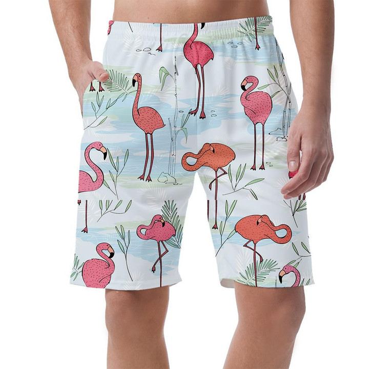 Special Flaming With Pond And Palm Leave Can Be Custom Photo 3D Men's Shorts