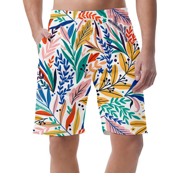 Special Summer Illustration Of Colorful Tropical Plants Pattern Can Be Custom Photo 3D Men's Shorts