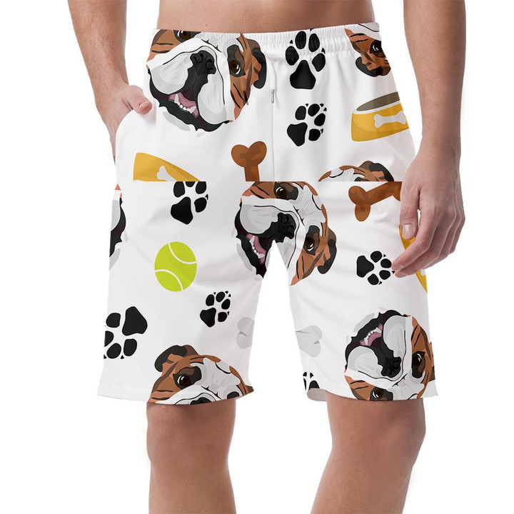 Smiling Dog English Bulldog With Paw Dog Can Be Custom Photo 3D Men's Shorts