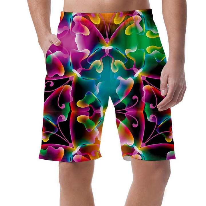 Spring Theme Colorful Psychedelic With Butterfly Can Be Custom Photo 3D Men's Shorts