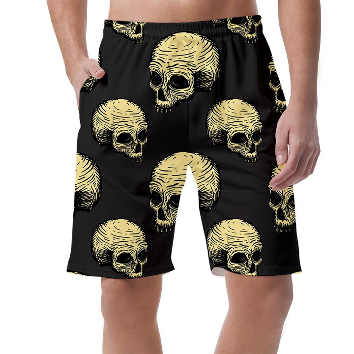 Scary Human Skull On Gray Background Can Be Custom Photo 3D Men's Shorts