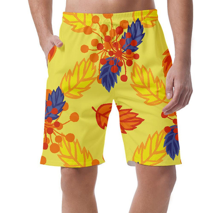 The Love Of Autumn Maple Leaves And Berries Drawing Can Be Custom Photo 3D Men's Shorts