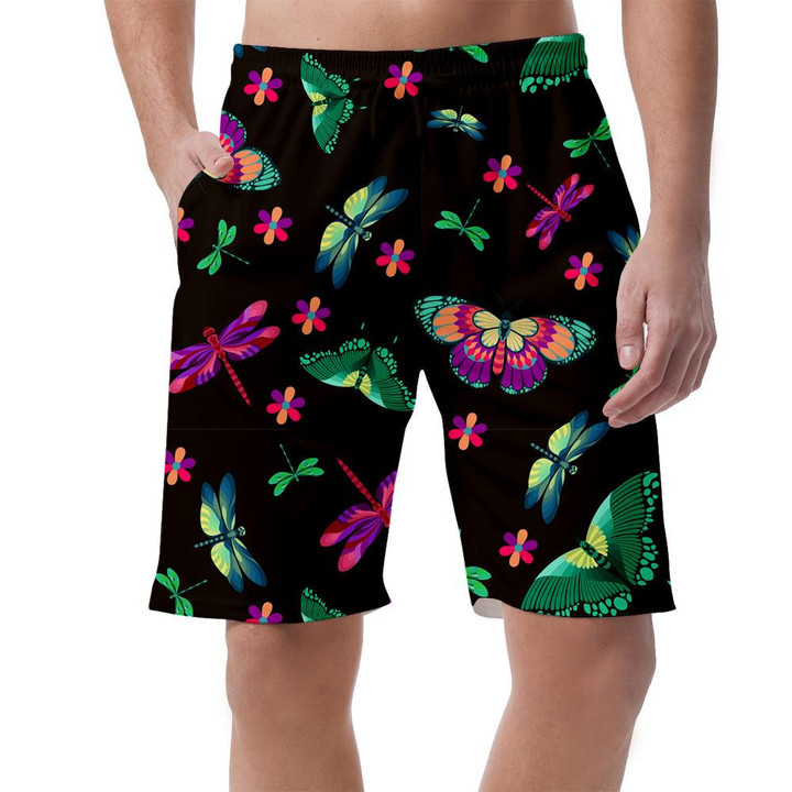 Theme Butterfly And Dragonfly In Dark Background Can Be Custom Photo 3D Men's Shorts