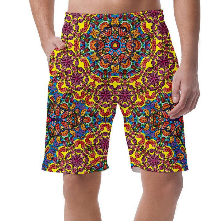 Psychedelic Jungle Forest Floral Themed Colorful Design Can Be Custom Photo 3D Men's Shorts