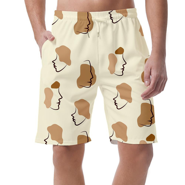 Simple Hand Drawn Various African Women Faces Can Be Custom Photo 3D Men's Shorts