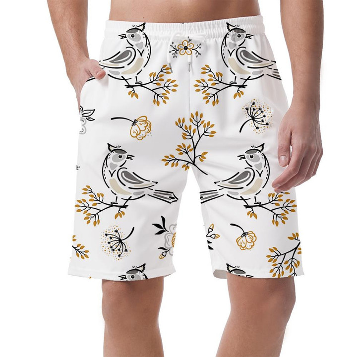 Spring Floral With Birds Flowers And Leave Can Be Custom Photo 3D Men's Shorts