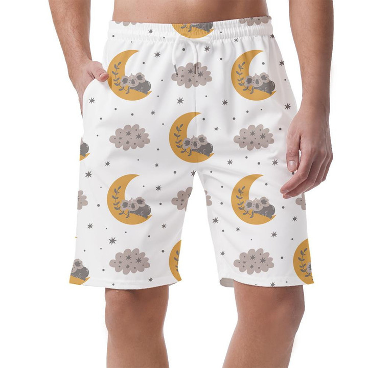 Sleeping Koala Bear On The Moon In The Starry Sky Can Be Custom Photo 3D Men's Shorts