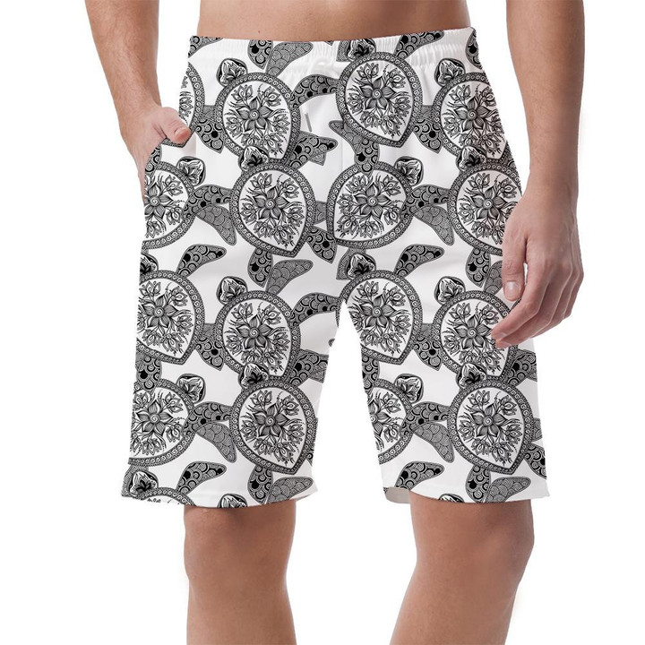 Sea Turtle On A Cloud Starry Sky With Moon Can Be Custom Photo 3D Men's Shorts
