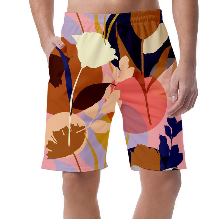 The Color Of Summer With Flower Silhouette Pattern Can Be Custom Photo 3D Men's Shorts