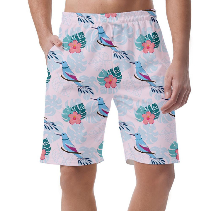 Tropical Birds With Flowers And Monstera Leaves Can Be Custom Photo 3D Men's Shorts