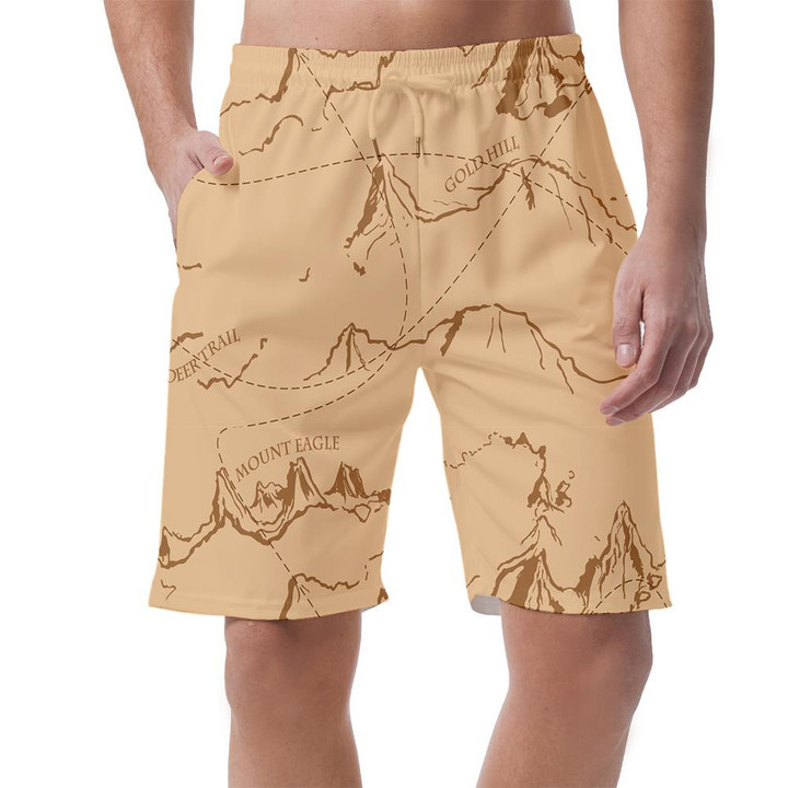 Vintage Pattern Historic Fable Map Sketch Can Be Custom Photo 3D Men's Shorts