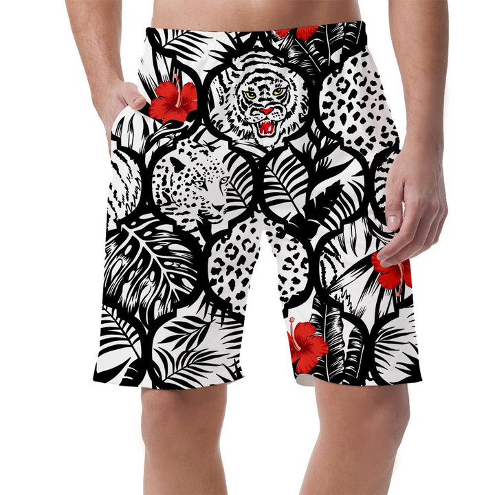 Wild African Leopard Exotic Patchwork Background Can Be Custom Photo 3D Men's Shorts