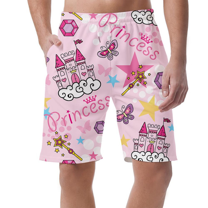 Theme Princess With Castle Crown And Butterfly Can Be Custom Photo 3D Men's Shorts
