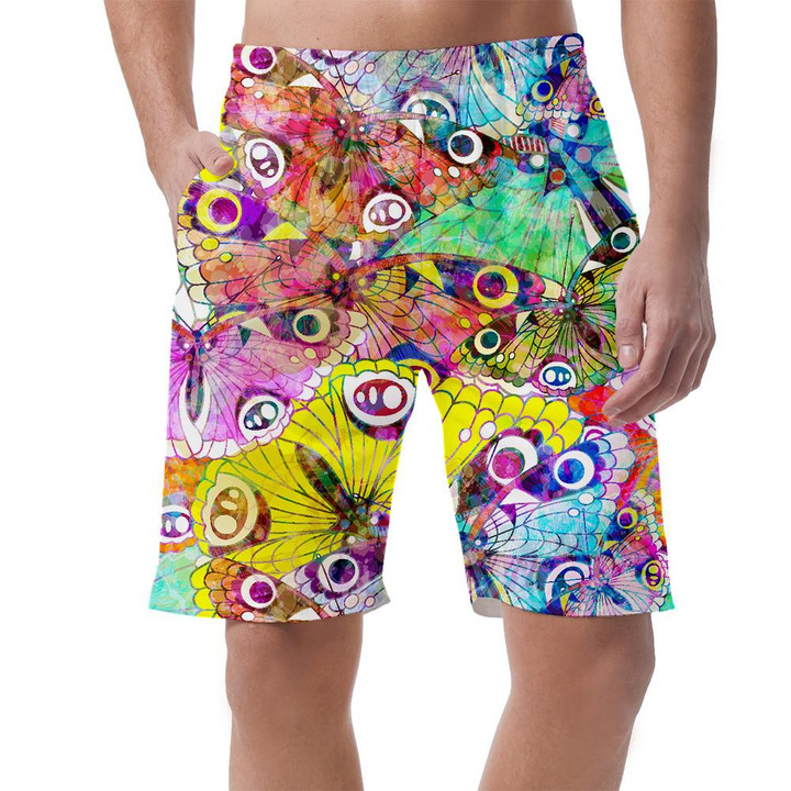 Theme Tropical Colorful Butterflies Artistic Style Can Be Custom Photo 3D Men's Shorts
