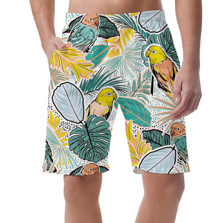 Tropical Leaves With Colorful Birds Can Be Custom Photo 3D Men's Shorts