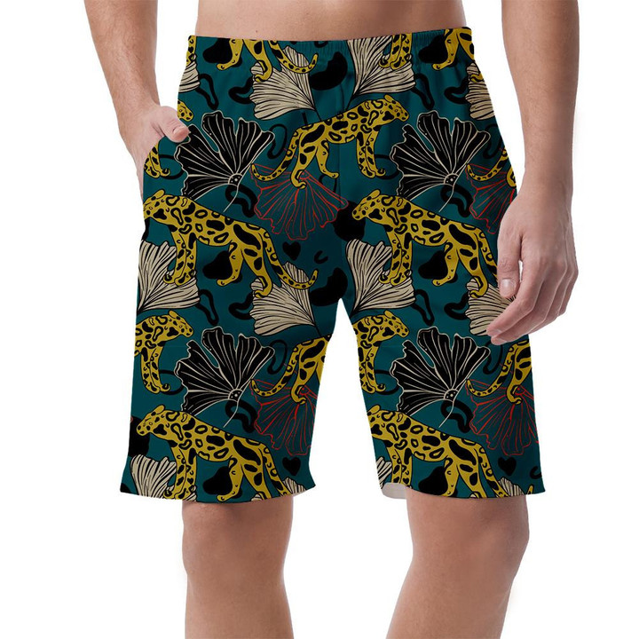 Tropical With Gold Leopard At East Style Can Be Custom Photo 3D Men's Shorts