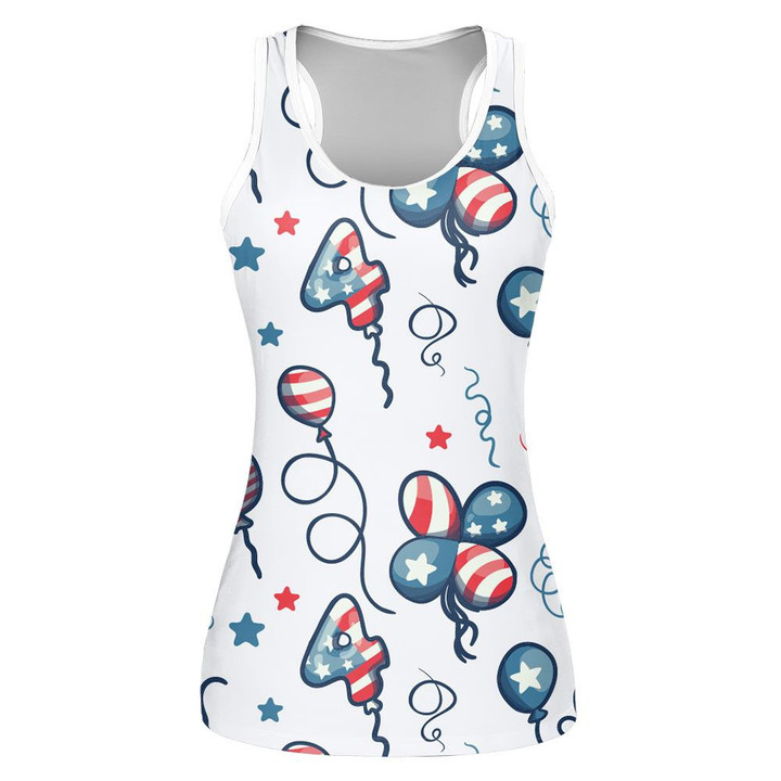 Independence Day Of The United States Of America Celebration Themed Print 3D Women's Tank Top