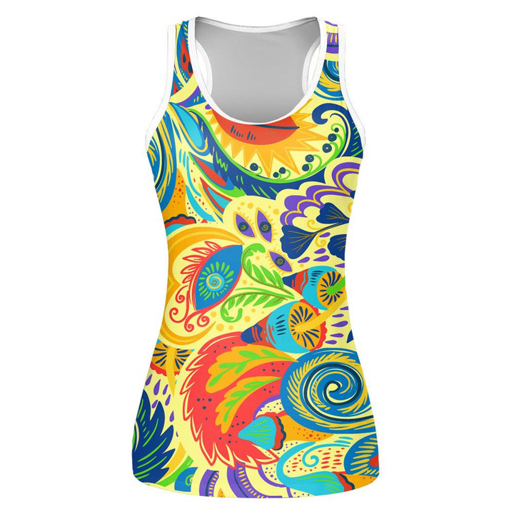 Crazy Psychedelic Organic Abstract Elements Lips Pattern Print 3D Women's Tank Top