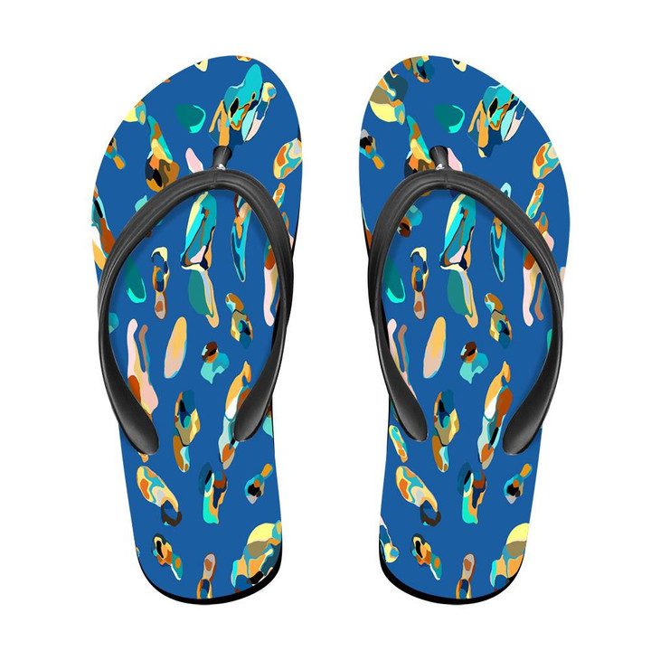 Wild African Leopard With Watercolor Style Flip Flops For Men And Women
