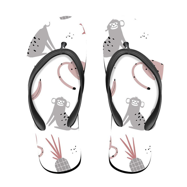 Wild African Leopard With Monkey And Crocodile Flip Flops For Men And Women