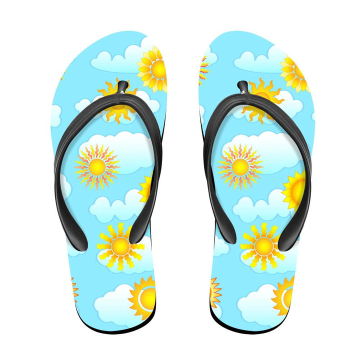 Various Sun And Cloud In The Sky Flip Flops For Men And Women