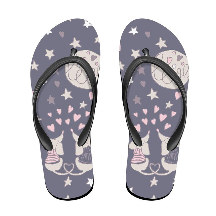 Valentine's Day Couple Dachshund And Stas Flip Flops For Men And Women