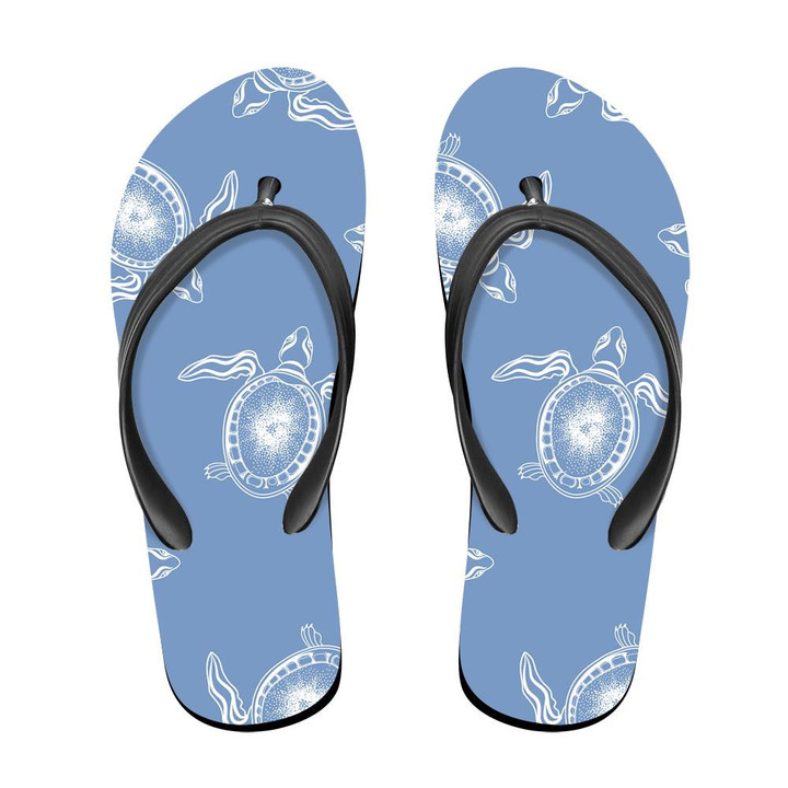 Underwater Sealife With Seaweed Plants Fishes And Turtles Flip Flops For Men And Women