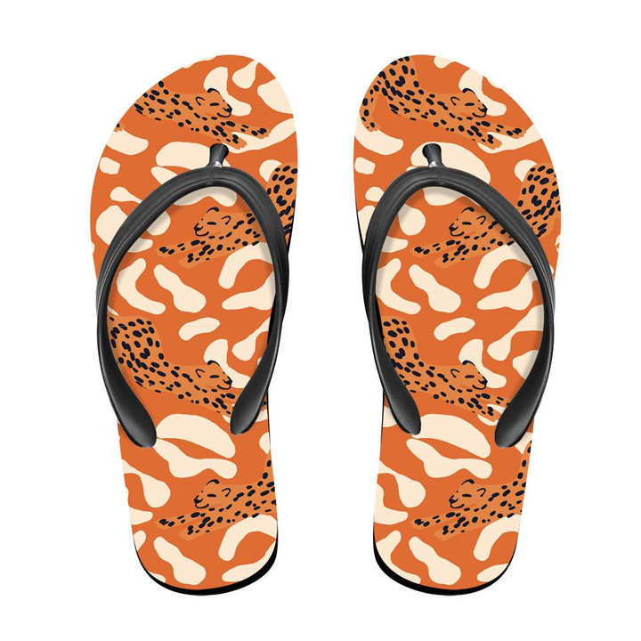 Trendy Modern Leopard Natural Pastel Colors Flip Flops For Men And Women