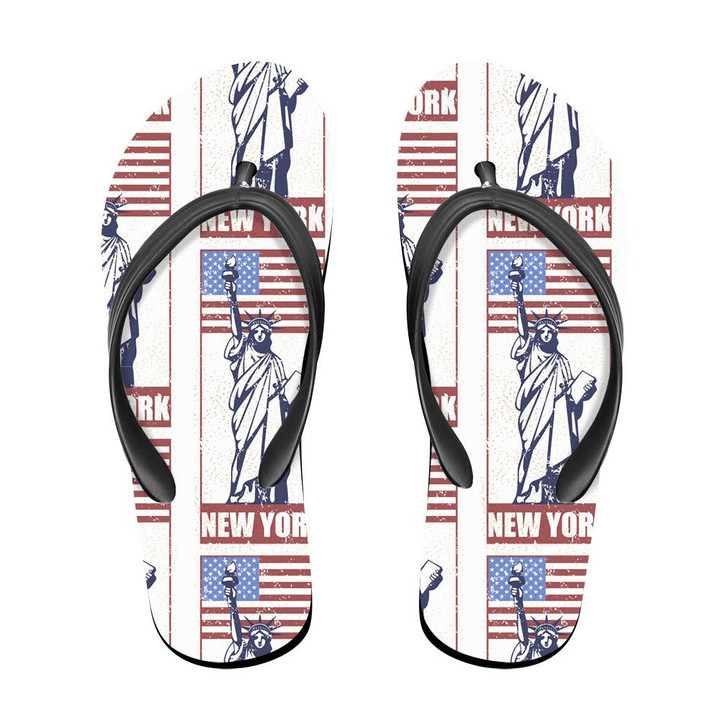 Travel Stickers The Statue Of Liberty Of New York Flip Flops For Men And Women