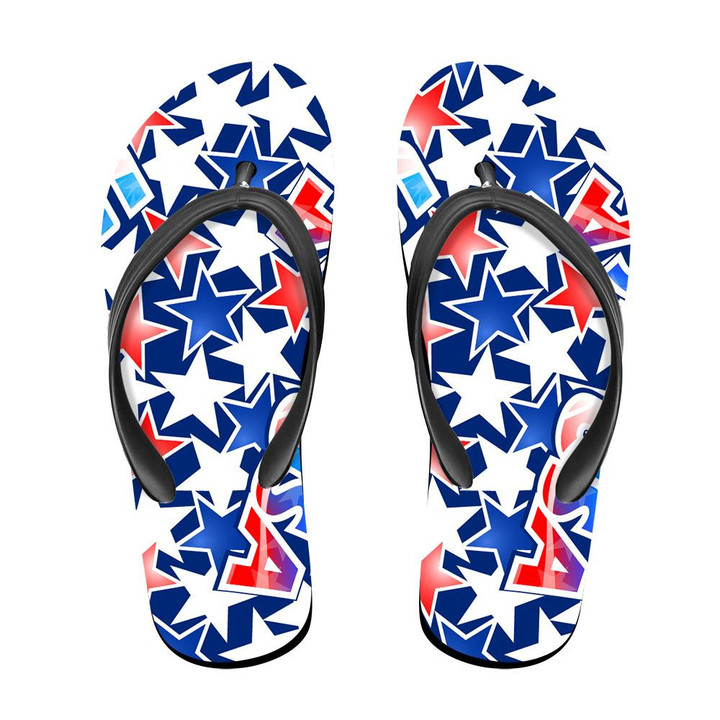 Traditional Colors USA Flag With Stars And Stripes Flip Flops For Men And Women