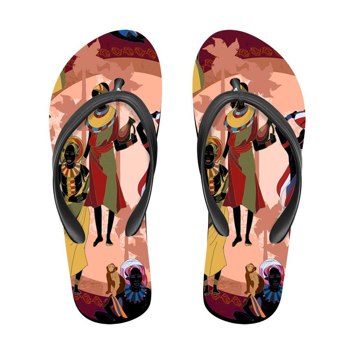 Tradition And Culture Of Black People Illustration Flip Flops For Men And Women
