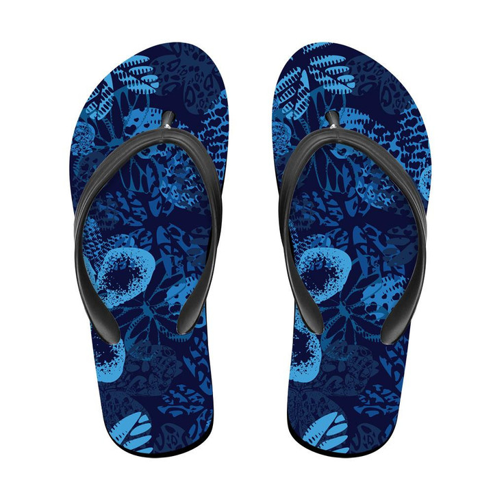 Theme Mystical Butterfly With Neon Blue Wings Flip Flops For Men And Women